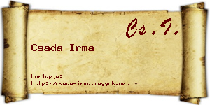 Csada Irma névjegykártya